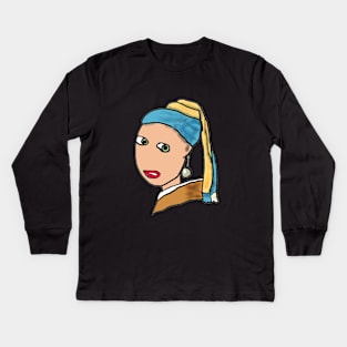 Girl With A Pearl Earring Kids Long Sleeve T-Shirt